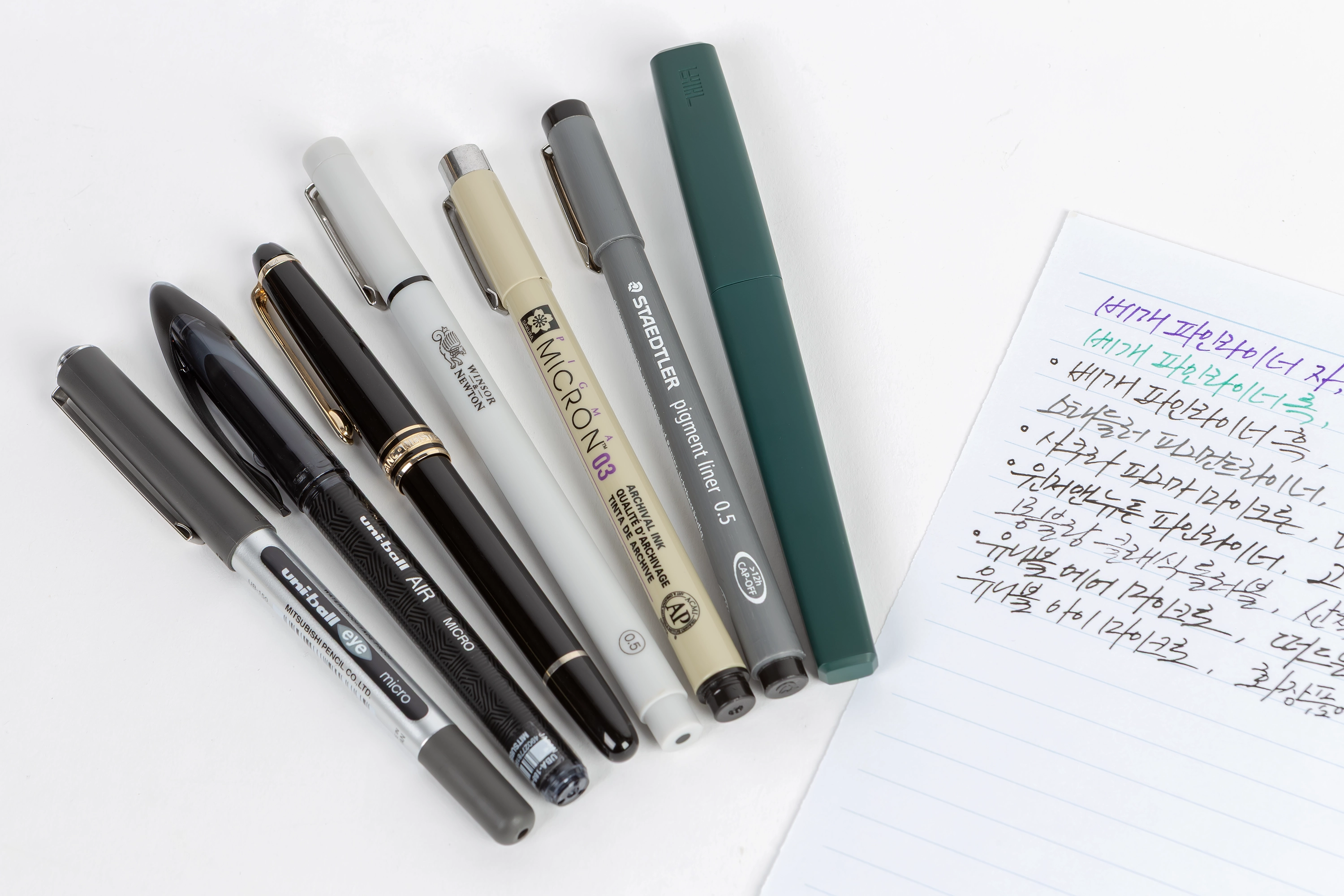 유니볼, 몽블랑, 윈저앤뉴튼, 사쿠라, 스태들러, 베개파인라이너